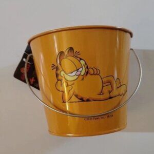 2 Nickelodeon Garfield Orange Tin Pail Bucket NEW
